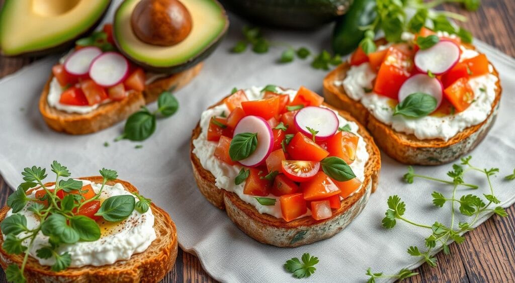 cottage cheese toast assembly