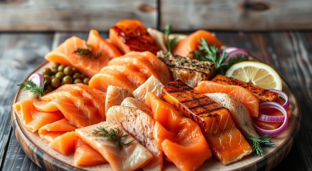 smoked salmon selection