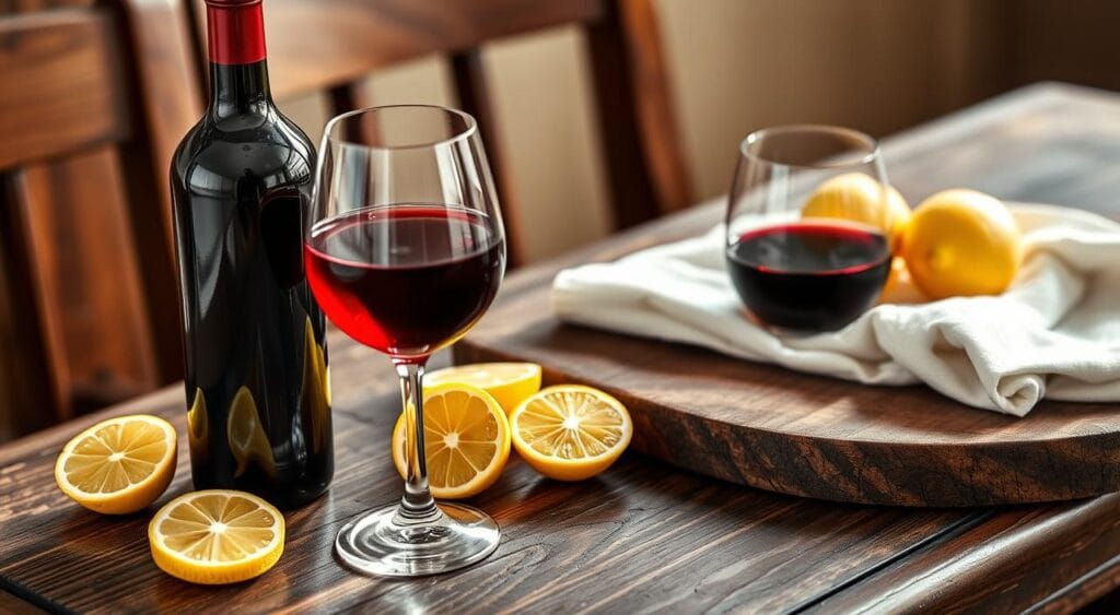 Italian wine and lemon