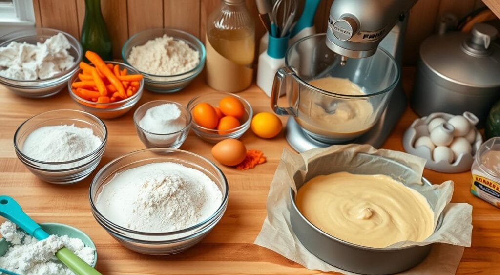 carrot cake preparation
