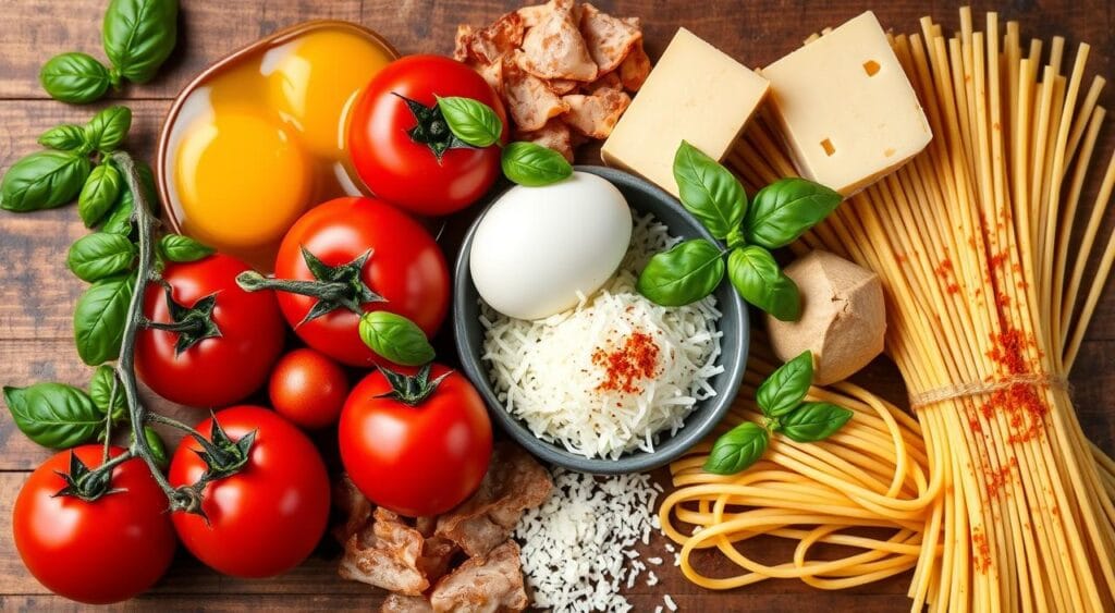smoky tomato carbonara ingredients